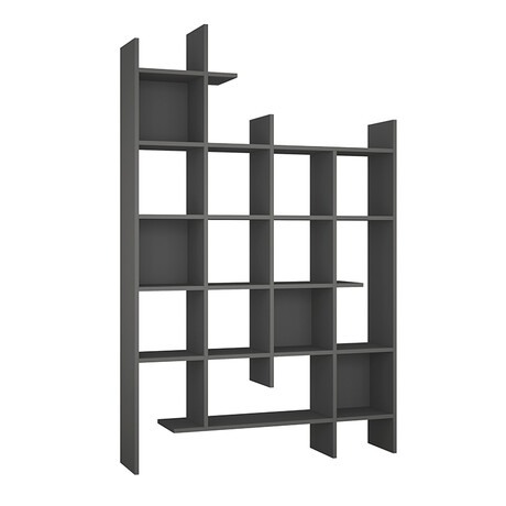 Βιβλιοθήκη Μελαμίνης Manco Megapap Χρώμα Ανθρακί 122x25,5x188εκ.