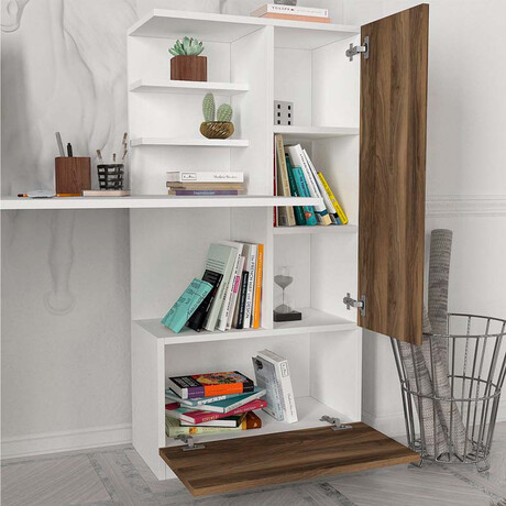 Γραφείο Εργασίας Merino Megapap από Μελαμίνη Χρώμα Λευκό - Καρυδί 149,5x61,8x120εκ. Γραφείο Εργασίας Merino Megapap από Μελαμίνη Χρώμα Λευκό - Καρυδί 149,5x61,8x120εκ.