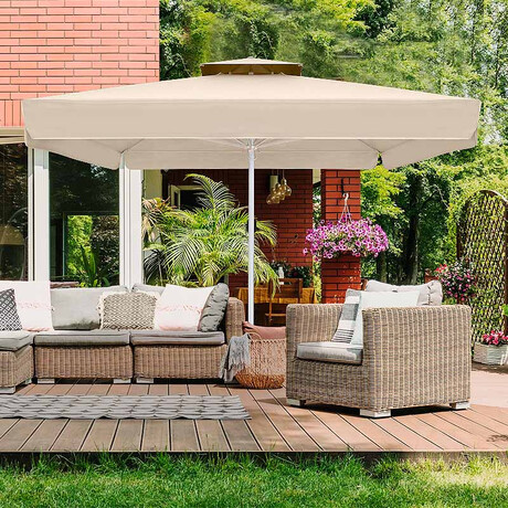 Ομπρέλα Επαγγελματική Juno Megapap Τηλεσκοπική Αλουμινίου Χρώμα Εκρού 4x4m.