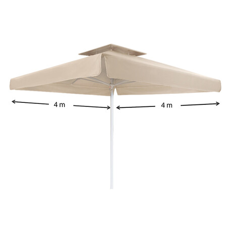 Ομπρέλα Επαγγελματική Juno Megapap Τηλεσκοπική Αλουμινίου Χρώμα Εκρού 4x4m.