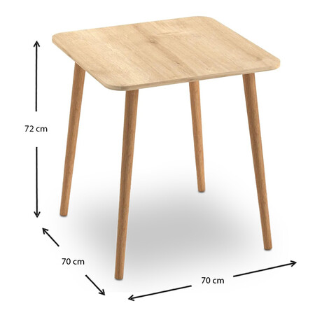 Τραπέζι Kare Megapap από Μελαμίνη Χρώμα oak 70x70x72εκ.