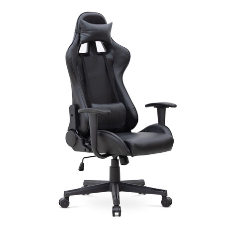 Καρέκλα Γραφείου Gaming Alonso Megapap από Τεχνόδερμα Χρώμα Μαύρο 67x70x125/135 εκ.