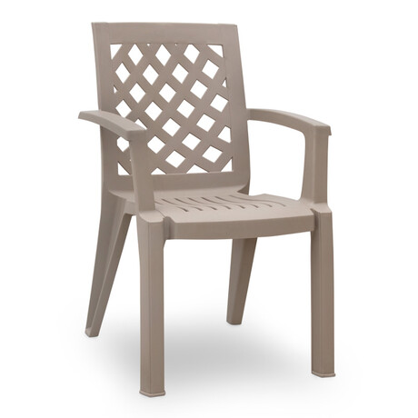 Πολυθρόνα Πολυπροπυλενίου Kira Megapap Χρώμα Cappuccino 58x52x87εκ.