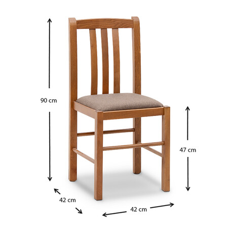 Καρέκλα Τραπεζαρίας Derry Megapap από Μασίφ Ξύλο Οξιάς Χρώμα Καρυδί 42x42x90εκ.