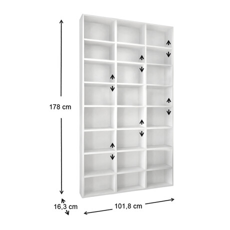 Βιβλιοθήκη Μελαμίνης Fyodor Megapap Χρώμα Λευκό 102x16x178εκ.