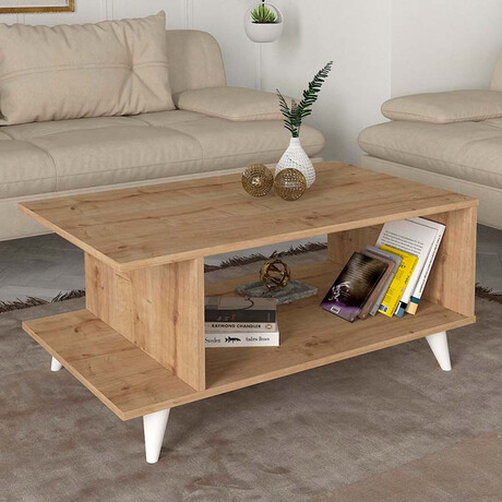 Τραπεζάκι Σαλονιού Titus Megapap από Μελαμίνη Χρώμα Sapphire oak 100x60x45εκ.