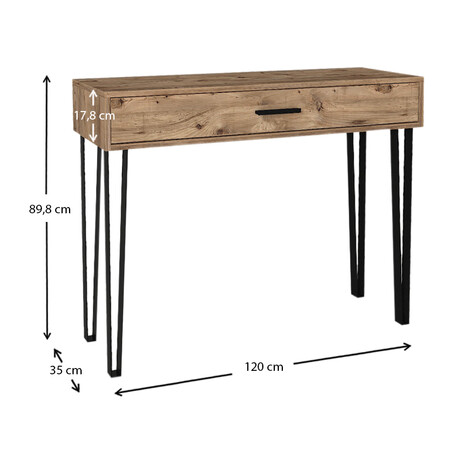 Κονσόλα Μελαμίνης Rochel Megapap Χρώμα Atlantic Pine 120x35x89,8εκ.