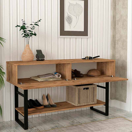 Κονσόλα Μελαμίνης Aron Megapap Χρώμα Atlantic Pine 138,8x41x75,7εκ.