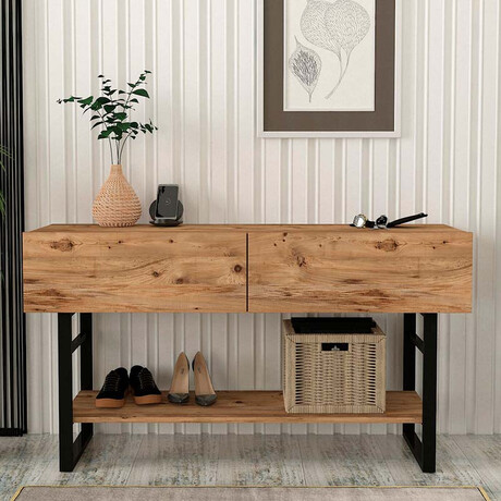 Κονσόλα Μελαμίνης Aron Megapap Χρώμα Atlantic Pine 138,8x41x75,7εκ.