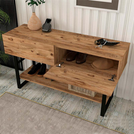 Κονσόλα Μελαμίνης Aron Megapap Χρώμα Atlantic Pine 138,8x41x75,7εκ.