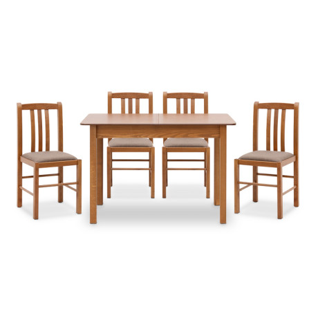 Σετ Τραπεζαρίας Bergen Megapap 5 τμχ Μασίφ Ξύλο - mdf με Επεκτεινόμενο Τραπέζι 120/150x68x77εκ.