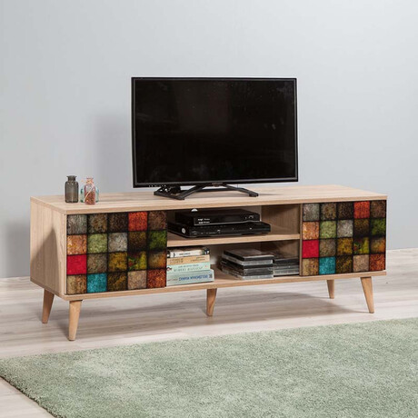 Έπιπλο Τηλεόρασης Soho Megapap από Μελαμίνη Χρώμα Sonoma 148x40x50 εκ.