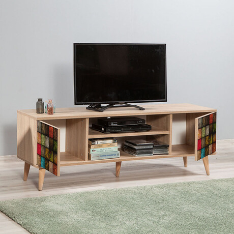 Έπιπλο Τηλεόρασης Soho Megapap από Μελαμίνη Χρώμα Sonoma 148x40x50 εκ.