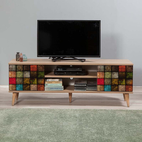 Έπιπλο Τηλεόρασης Soho Megapap από Μελαμίνη Χρώμα Sonoma 148x40x50 εκ.