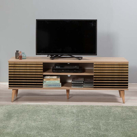 Έπιπλο Τηλεόρασης Soho Megapap από Μελαμίνη Χρώμα Sonoma 148x40x50 εκ.