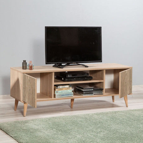 Έπιπλο Τηλεόρασης Soho Megapap από Μελαμίνη Χρώμα Sonoma 148x40x50 εκ.