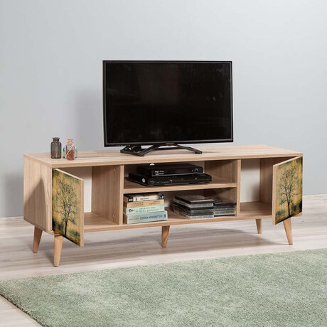 Έπιπλο Τηλεόρασης Soho Megapap από Μελαμίνη Χρώμα Sonoma 148x40x50 εκ.