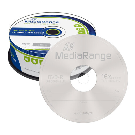 Mediarange dvd-r 120' 4.7gb 16x Cake box x 25 (Mr403)