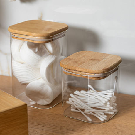 Estia Δοχειο Αποθηκευσης Bamboo Essentials 550ml Γυαλινο με Καπάκι Estia Δοχειο Αποθηκευσης Bamboo Essentials 550ml Γυαλινο με Καπάκι