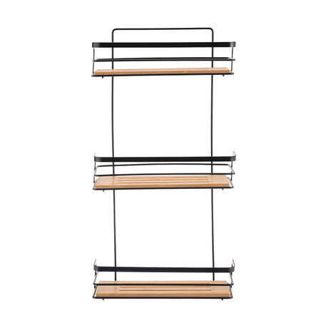 Estia Εταζερα Bamboo Essentials Μεταλλικη Ισια 3 Θεσεων 25.5x10.5x49cm Μαυρη