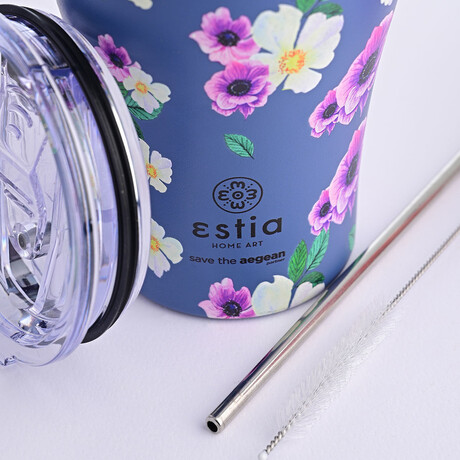 Estia Θερμος Coffee mug Save the Aegean 350ml Garden Blue
