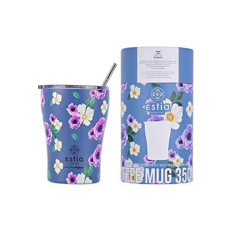 Estia Θερμος Coffee mug Save the Aegean 350ml Garden Blue