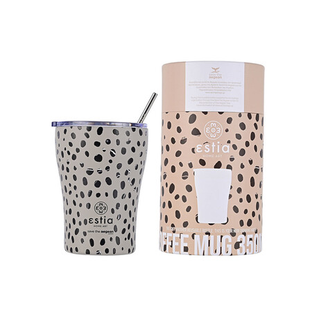 Estia Θερμος Coffee mug Save the Aegean 350ml Leopard Taupe