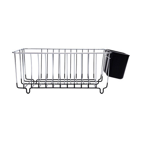 Estia Καλαθι Νεροχυτη Μεταλλικο 35x30x15cm με Μαυρη Βαση Σιλικονης