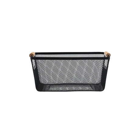 Estia Καλαθι Οργανωσης Bamboo Essentials Μεταλλικο με Ξυλινες Λαβες 30x21x14cm