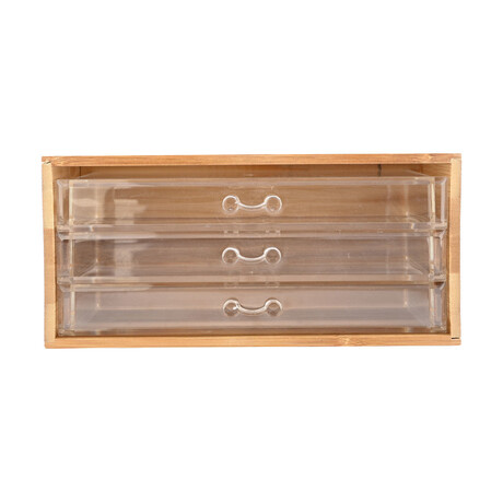Estia Κοσμηματοθηκη Bamboo Essentials 24.5x11x14cm με 3 Συρταρακια