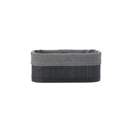 Estia Καλαθι Οργανωσης Bamboo Essentials 19.5x10cm me Επενδυση Μαυρο