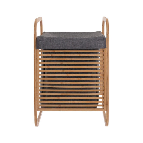 Estia Καλαθι Απλυτων Bamboo με Θηκη Πολυεστερα 40x35x60.5cm