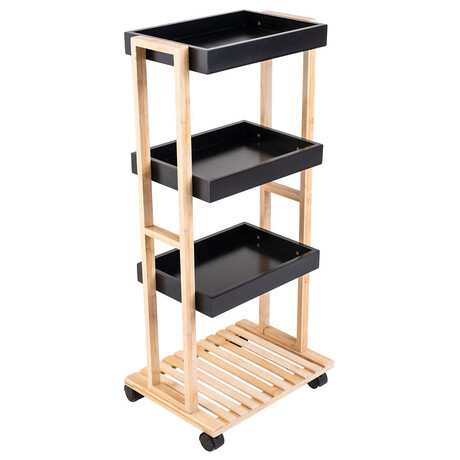 Estia Τρολλει Κουζινας Bamboo Essentials 4 Επιπεδων 40x30x88cm Μαυρο Estia Τρολλει Κουζινας Bamboo Essentials 4 Επιπεδων 40x30x88cm Μαυρο