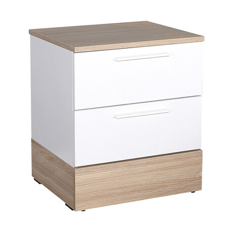 Κομοδίνo Base Megapap σε Χρώμα Λευκό - Sonoma 45x40x52εκ.