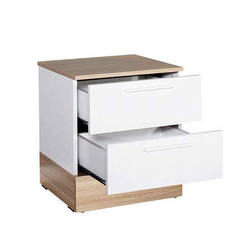 Κομοδίνo Base Megapap σε Χρώμα Λευκό - Sonoma 45x40x52εκ.