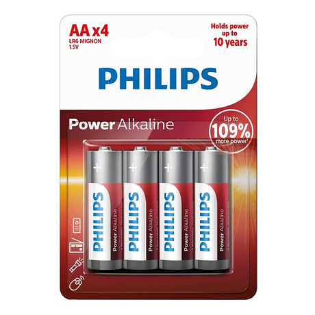 Philips Power Αλκαλικές Μπαταρίες Lr6p4b/10, aa lr6 1.5v, 4τμχ