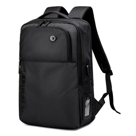 Golden Wolf Τσάντα Πλάτης Gb00399, με Θήκη Laptop 15.6", 20l, Μαύρη