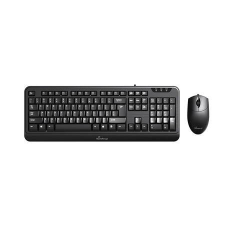 Mediarange Corded Keyboard & 3-Button Mouse Set, Wired (Black) (Mros108-gr)