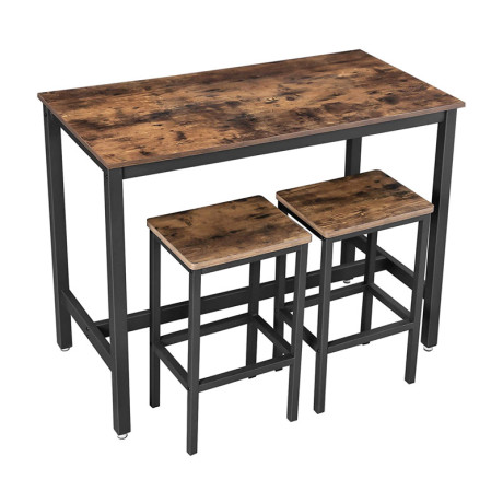 Σετ Μεταλλικό Ορθογώνιο Τραπέζι - bar 120 x 60 x 90 cm με 2 Σκαμπό  Vasagle (Lbt15x) (Vaslbt15x)
