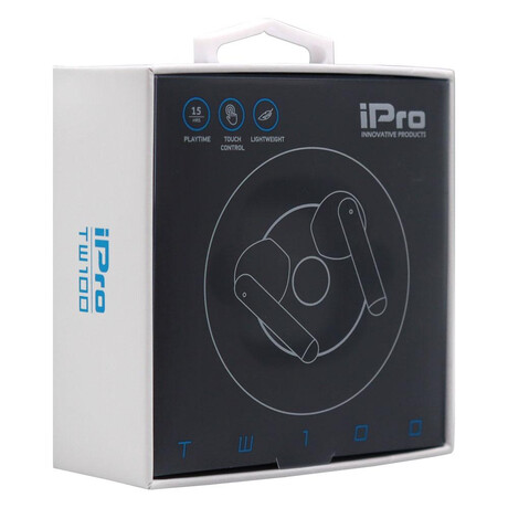 Ipro True Wireless Bluetooth Earphones Tw100 Black (010701-0252) (Ipro010701-0252)