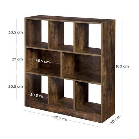 Ξύλινη Βιβλιοθήκη με 8 Ράφια 97.5 x 30 x 100 cm Vasagle (Lbc52bx) (Vaslbc52bx) Ξύλινη Βιβλιοθήκη με 8 Ράφια 97.5 x 30 x 100 cm Vasagle (Lbc52bx) (Vaslbc52bx)
