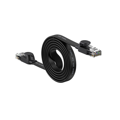 Baseus Flat U/utp Cat.6 Καλώδιο Δικτύου Ethernet 1.5m Μαύρο (Wkjs000001) (Baswkjs000001)