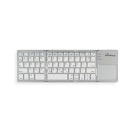 Mediarange Foldable and Rechargeable Bluetooth Keyboard 64 Keys With Touchpad Silver (Mros133-gr)