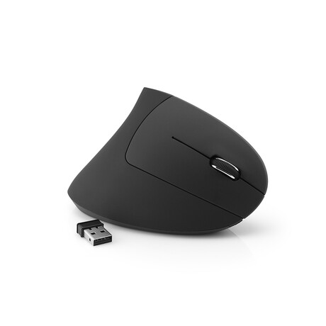 Mediarange Ergonomic 6-Button Wireless Optical Mouse for Right-Handers (Black, Wireless) (Mros232)