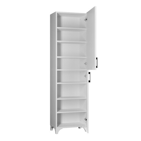 Ντουλάπι Κουζίνας/μπάνιου Charlie Megapap Χρώμα Λευκό 49x31,8x173,9εκ.