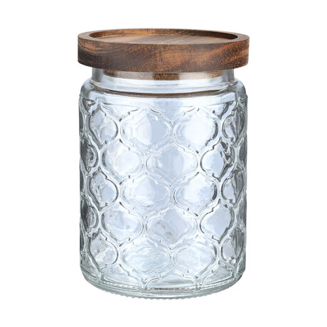 Estia Δοχειο Αποθηκευσης Acacia Γυαλινο 700ml 14x10cm Αναγλυφο