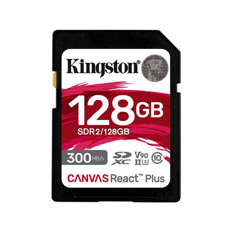 Kingston Canvas React Plus Sdxc 128gb Class 10 u3 v90 uhs-ii (Sdr2/128gb) (Kinsdr2-128gb)