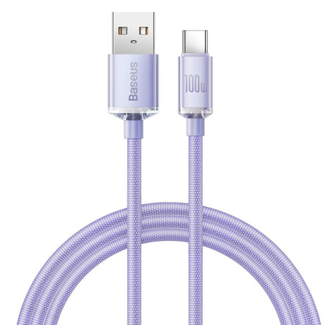 Baseus Crystal Shine Braided usb 2.0 Cable usb-c Male - usb-a Male μωβ 1.2m (Cajy000405) (Bascajy000405)