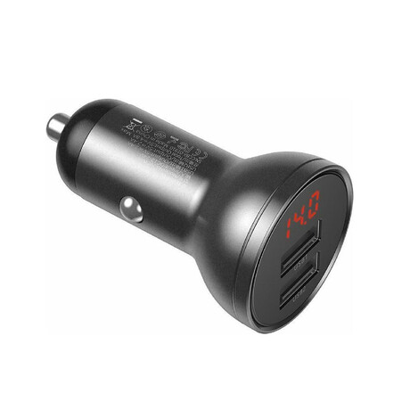 Baseus car Charger Digital Display  3-in-1 Cable Μαύρο/γκρι (Tzccbx-0g) (Bastzccbx-0g)