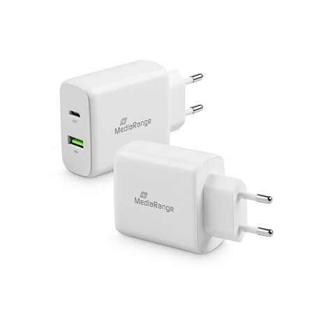 Mediarange 43w Fast Charger With usb-a and usb-c Output, White (Mrma113)